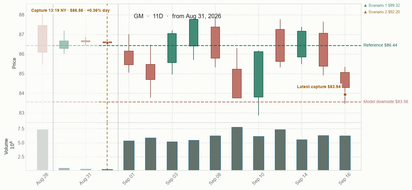 GM observed price path
