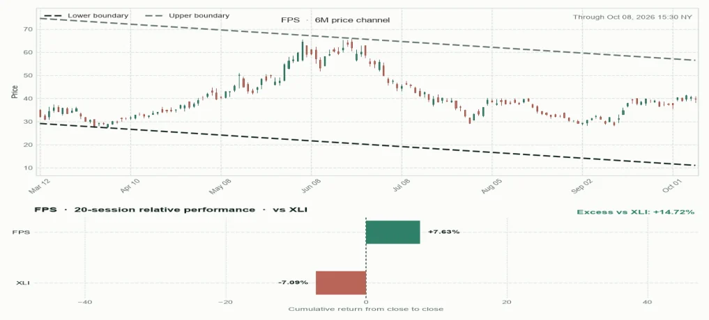 FPS six-month price channel and 20-session relative performance versus sector